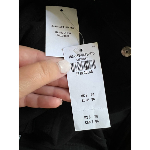 NWT Abercrombie & Fitch Women's Skinny High Rise Jean Legging Black Size 35/20 - Picture 8 of 10